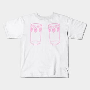 Nana anime strawberry glasses pastel pink Kids T-Shirt